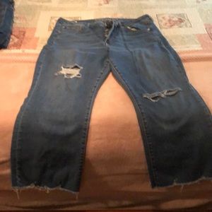AE 18S distressed cropped jeans